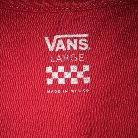 VANS NWOT Red Crossed Sticks Womens Tee L - Picture 6 of 7